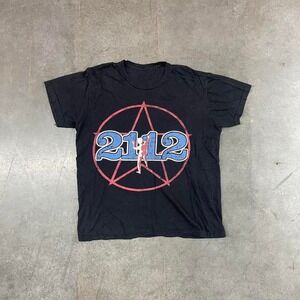 Rush 2112 North American Tour 1976 Graphic T-Shirt Black Size Large